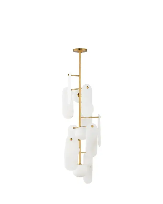 Megalith Alabaster Stone 42" 5-Light Vertical Chandelier