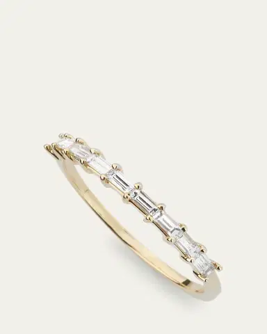 Lana 14K Gold Baguette Diamond Half Eternity Band Ring | Thumbnail 3 Lana 14K Gold Baguette Diamond Half Eternity Band Ring | Thumbnail 3
