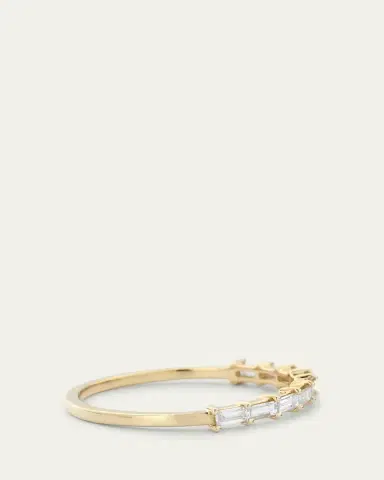 Lana 14K Gold Baguette Diamond Half Eternity Band Ring | Thumbnail 4 Lana 14K Gold Baguette Diamond Half Eternity Band Ring | Thumbnail 4