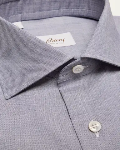 Brioni Men's Cotton Chambray Dress Shirt | Thumbnail 2 Brioni Men's Cotton Chambray Dress Shirt | Thumbnail 2