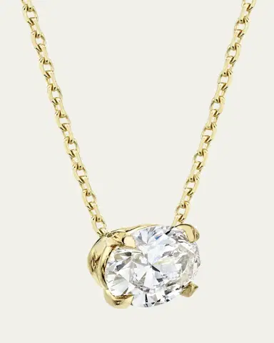 VRAI Oval-Cut Solitaire Lab Grown Diamond Necklace, 1.0tcw | Thumbnail 2