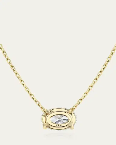 VRAI Oval-Cut Solitaire Lab Grown Diamond Necklace, 1.0tcw | Thumbnail 3
