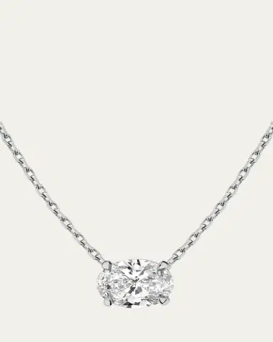 VRAI Oval-Cut Solitaire Lab Grown Diamond Necklace, 1.0tcw | Thumbnail 4