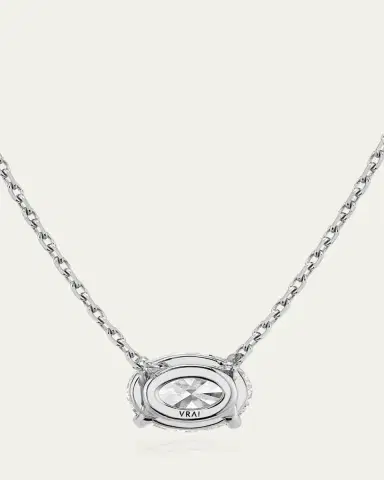 VRAI Oval-Cut Solitaire Lab Grown Diamond Necklace, 1.0tcw | Thumbnail 6