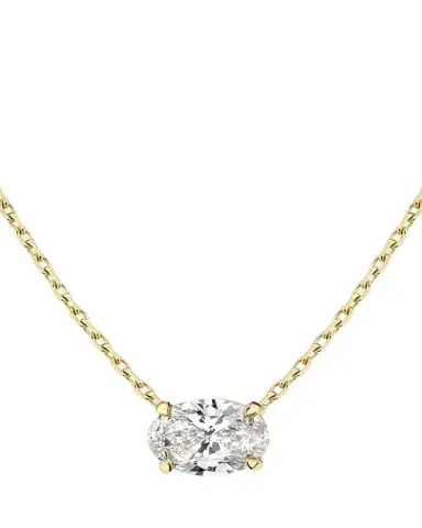 VRAI Oval-Cut Solitaire Lab Grown Diamond Necklace, 1.0tcw | Thumbnail 1