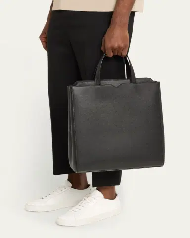 Valextra Men's V-Line Calfksin Tote Bag | Thumbnail 2 Valextra Men's V-Line Calfksin Tote Bag | Thumbnail 2