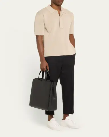 Valextra Men's V-Line Calfksin Tote Bag | Thumbnail 5 Valextra Men's V-Line Calfksin Tote Bag | Thumbnail 5
