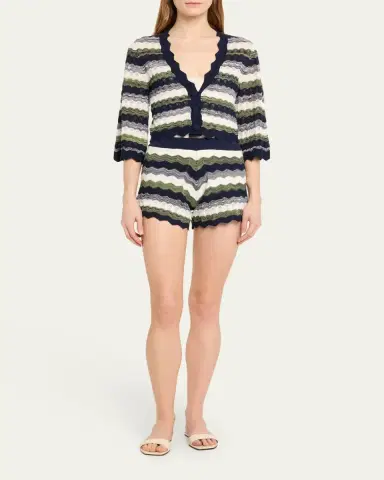 Ramy Brook Nell Wavy Knit Cropped Cardigan | Thumbnail 2 Ramy Brook Nell Wavy Knit Cropped Cardigan | Thumbnail 2