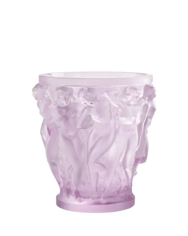 Lalique Bacchantes Pink Luster Vase