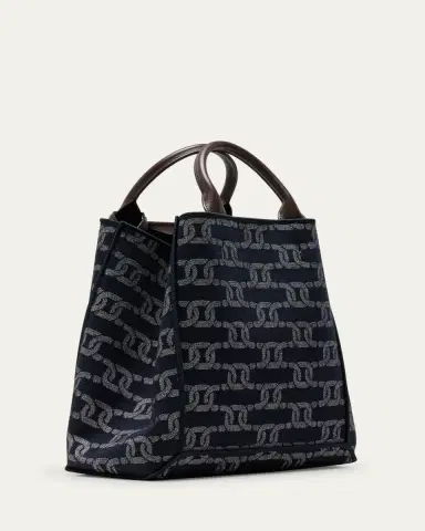Tod's Chain-Link Denim Top-Handle Bag | Thumbnail 3 Tod's Chain-Link Denim Top-Handle Bag | Thumbnail 3