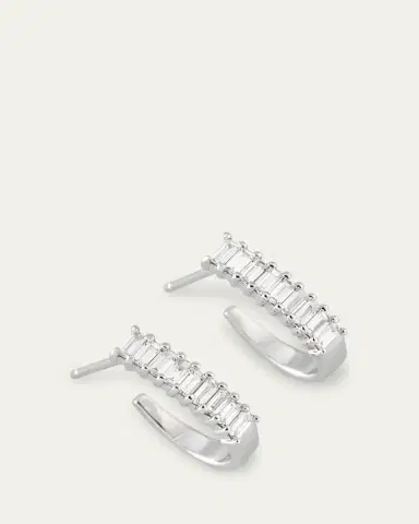 Lana 14K Gold Baguette Diamond Huggie Earrings, 0.5 tcw | Thumbnail 3 Lana 14K Gold Baguette Diamond Huggie Earrings, 0.5 tcw | Thumbnail 3