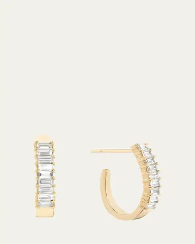 Lana 14K Gold Baguette Diamond Huggie Earrings, 0.5 tcw | Thumbnail 5 Lana 14K Gold Baguette Diamond Huggie Earrings, 0.5 tcw | Thumbnail 5