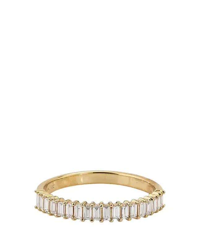 Lana 14K Gold Baguette Diamond Stackable Ring