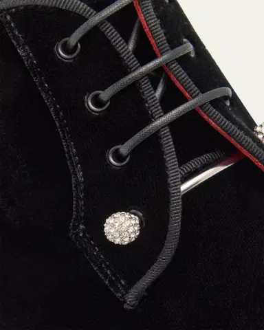 Christian Louboutin Men's Chambeliss Night Strass Velvet Derby Shoes | Thumbnail 5 Christian Louboutin Men's Chambeliss Night Strass Velvet Derby Shoes | Thumbnail 5