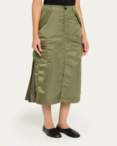 Sacai Nylon-Twill Pleated Cargo Midi Skirt | Thumbnail 8 Sacai Nylon-Twill Pleated Cargo Midi Skirt | Thumbnail 8