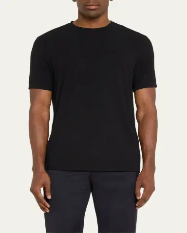 Giorgio Armani Men's Textured Stretch T-Shirt | Thumbnail 4