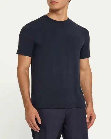 Giorgio Armani Men's Textured Stretch T-Shirt | Thumbnail 8