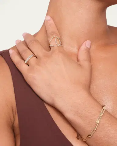 Lana 14K Gold Laser Open Interlocking Rectangle Bracelet | Thumbnail 3