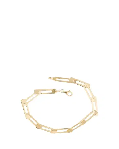 Lana 14K Gold Laser Open Interlocking Rectangle Bracelet | Thumbnail 1