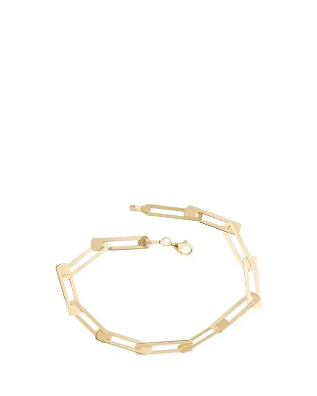 Lana 14K Gold Laser Open Interlocking Rectangle Bracelet