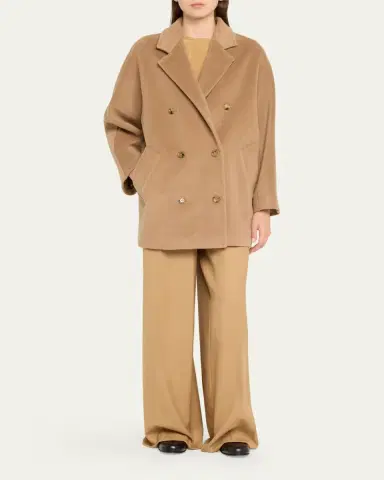 Max Mara Rebus Double-Breasted Wool Cashmere Coat | Thumbnail 2
