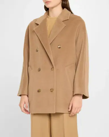 Max Mara Rebus Double-Breasted Wool Cashmere Coat | Thumbnail 4