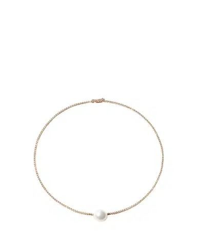 Mizuki 18K Yellow Gold Eve Necklace with 12mm South Sea Pearl, 15"L | Thumbnail 1