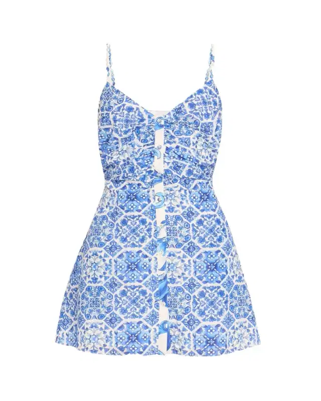 Positano Addie Button-Front Mini Dress