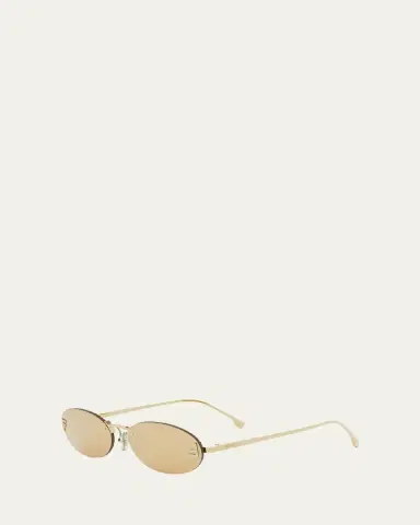 Fendi Embellished FF Oval Metal Sunglasses | Thumbnail 2 Fendi Embellished FF Oval Metal Sunglasses | Thumbnail 2
