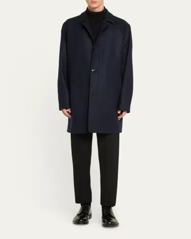 Kiton Men's Cashmere Concealed-Zip Car Coat | Thumbnail 2