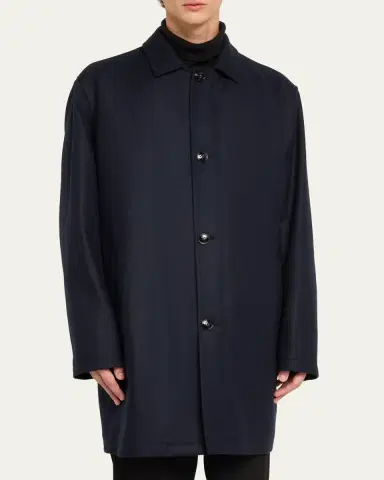 Kiton Men's Cashmere Concealed-Zip Car Coat | Thumbnail 4