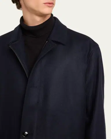 Kiton Men's Cashmere Concealed-Zip Car Coat | Thumbnail 5