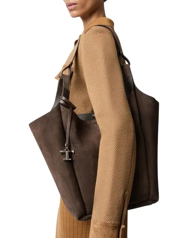 Suede & Leather Shoulder Bag
