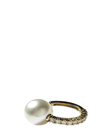 Mizuki 18K Yellow Gold Cuff Earring with Akoya Pearl, Single | Thumbnail 1 Mizuki 18K Yellow Gold Cuff Earring with Akoya Pearl, Single | Thumbnail 1