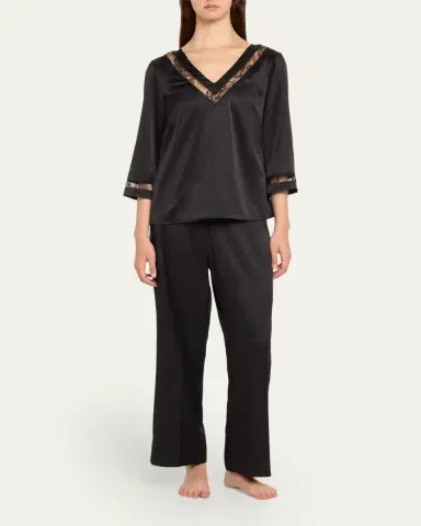 Lise Charmel Adorable En Sexy Lace-Trim Satin Pajama Pants | Thumbnail 2