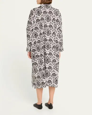 Eskandar Printed Wide A-line Shirtdress | Thumbnail 3 Eskandar Printed Wide A-line Shirtdress | Thumbnail 3