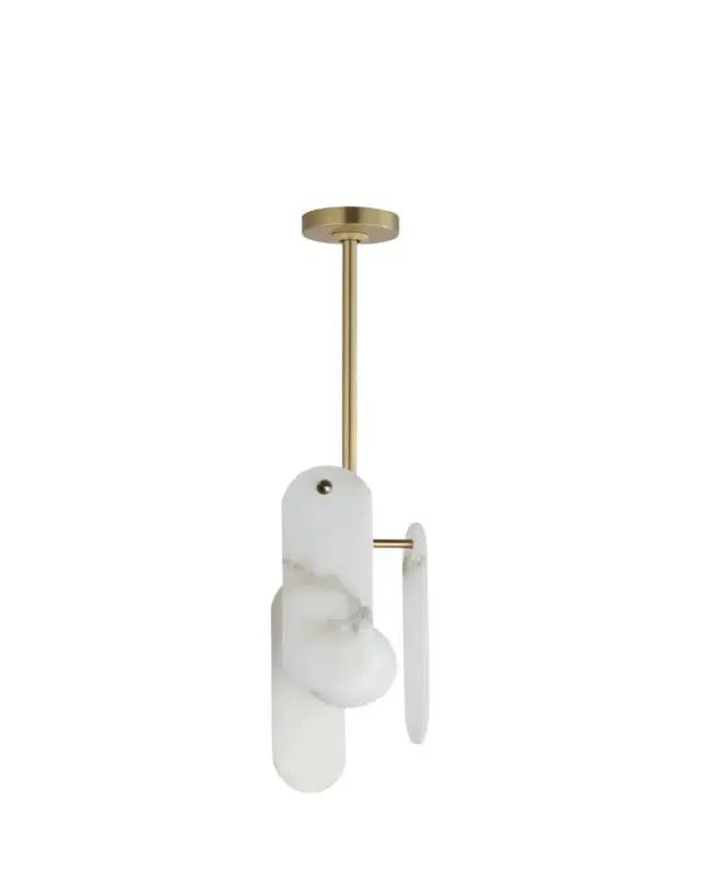 Megalith Stone 17" Pendant, Alabaster