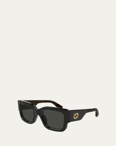 Gucci Oversized Rectangle Acetate Sunglasses | Thumbnail 2