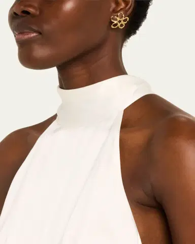 Oscar de la Renta Small O Flower Earrings | Thumbnail 2