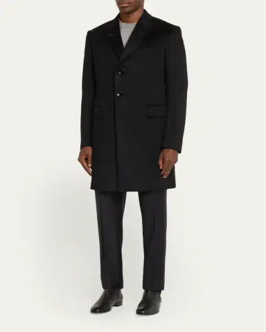 Tom Ford Men's Solid Cashmere Overcoat | Thumbnail 2