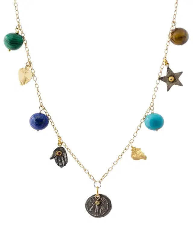 Medallion Charm Necklace, 18"L