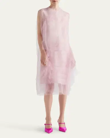 Prada Sleeveless Technical Voile Dress | Thumbnail 2 Prada Sleeveless Technical Voile Dress | Thumbnail 2