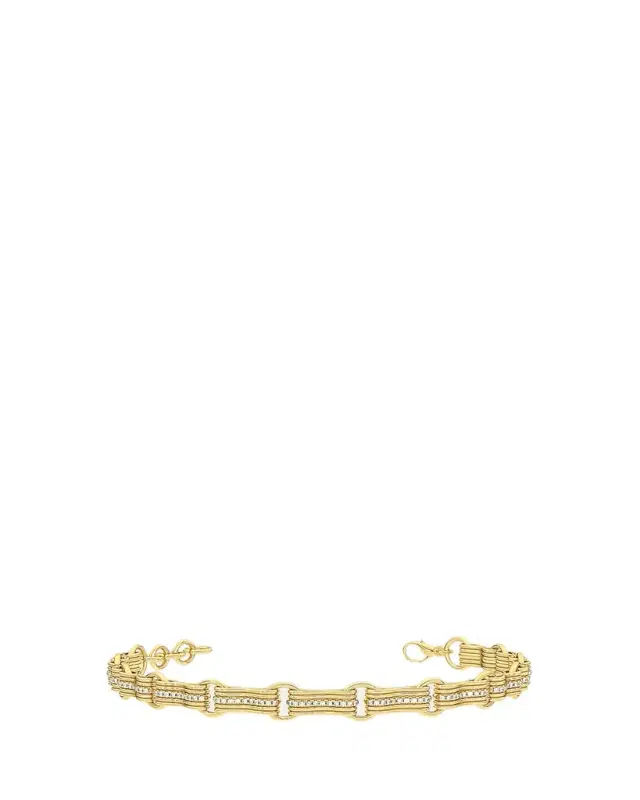 18K Yellow Gold Sagesse Pave link Bracelet