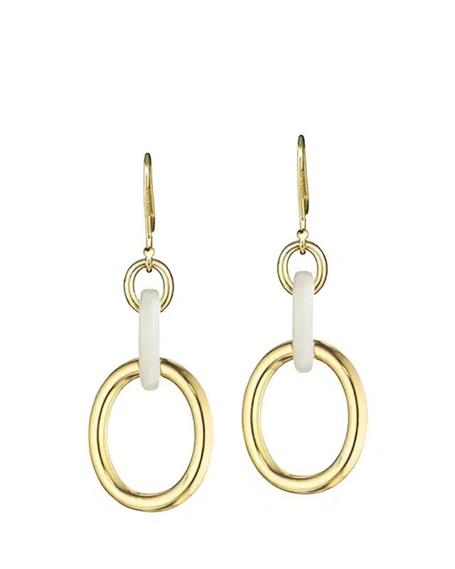 FARAONE MENNELLA by R.F.M.A.S. 18K Gold Mother of Pearl Drop Earrings