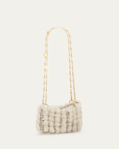 Rabanne Nano Disc Shearling Shoulder Bag | Thumbnail 2 Rabanne Nano Disc Shearling Shoulder Bag | Thumbnail 2