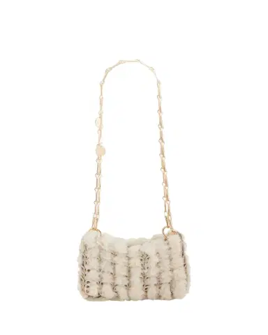 Rabanne Nano Disc Shearling Shoulder Bag | Thumbnail 1 Rabanne Nano Disc Shearling Shoulder Bag | Thumbnail 1