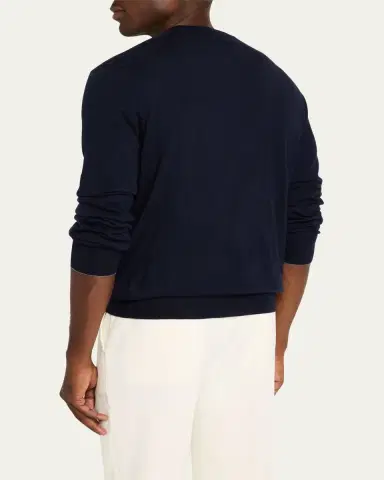 Brunello Cucinelli Men's Wool-Cashmere V-Neck Sweater | Thumbnail 3 Brunello Cucinelli Men's Wool-Cashmere V-Neck Sweater | Thumbnail 3