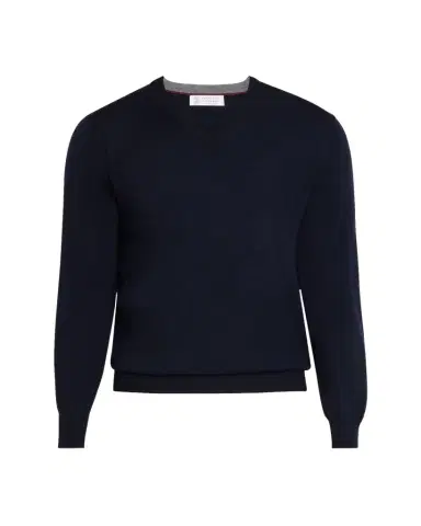 Brunello Cucinelli Men's Wool-Cashmere V-Neck Sweater | Thumbnail 1 Brunello Cucinelli Men's Wool-Cashmere V-Neck Sweater | Thumbnail 1