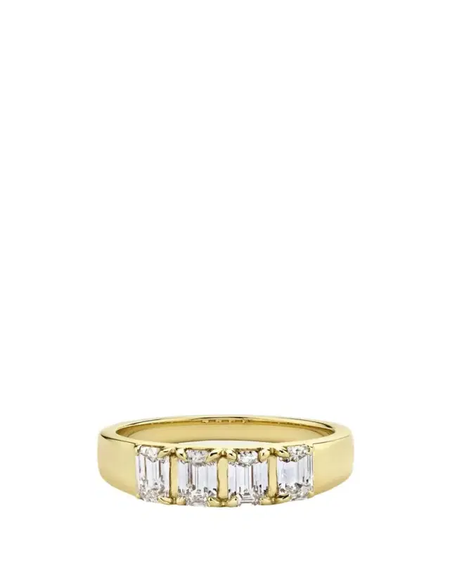 VRAI 14K Gold Lab Grown Diamond Emerald Tetrad Ring, 1.00tcw