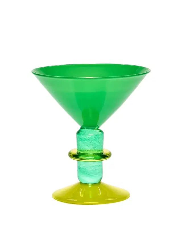 Gather Glass Hand-Blown Miami Martini Glasses